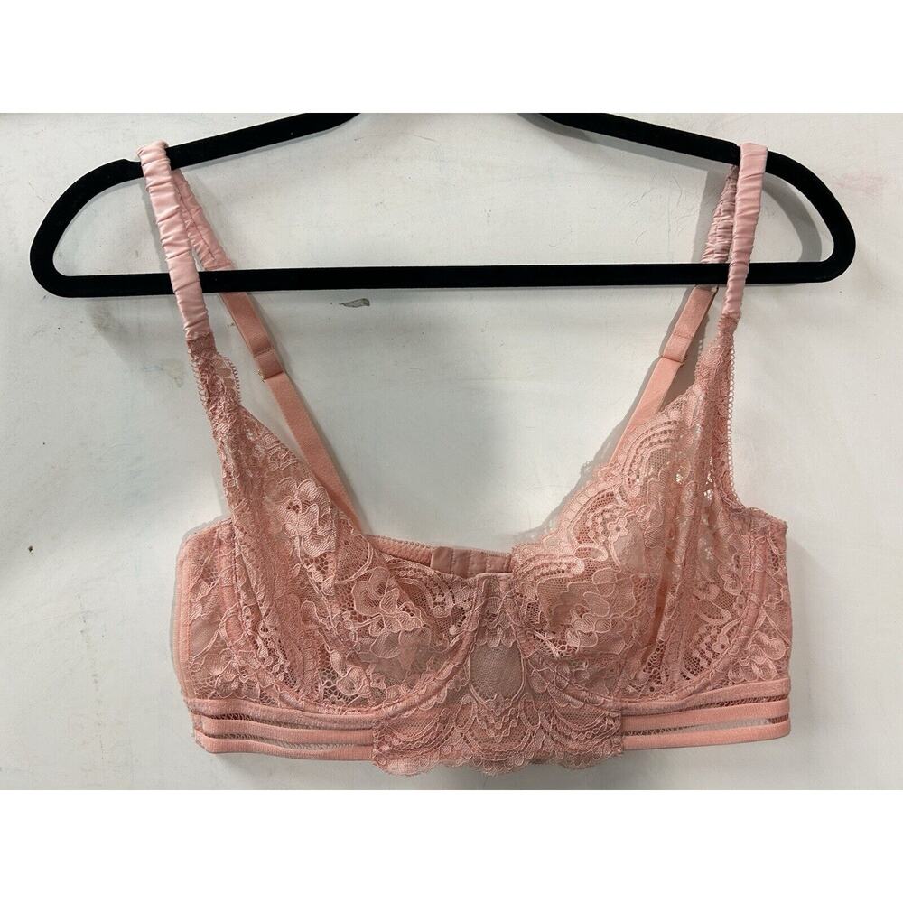 Guoeappa Womans Lace Bra Size‎ 38DD Peach Sexy Coquette
